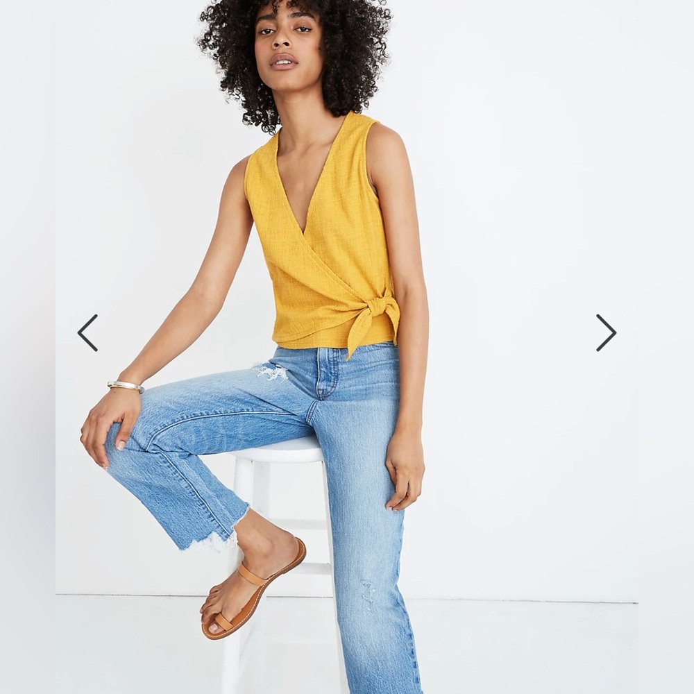 NWOT Madewell Texture & Thread Wrap-Tie Tank Top